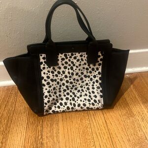 Chloe leather and calf hair dalmation print tote